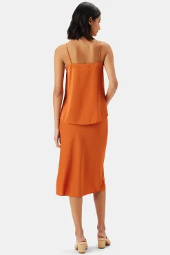 Amour Vert Barlow Stretch Silk Tank SunsetOrange Outlet