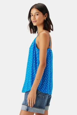 Amour Vert Barlow Washable Silk Tank RivieraDotTurquoise Fashion