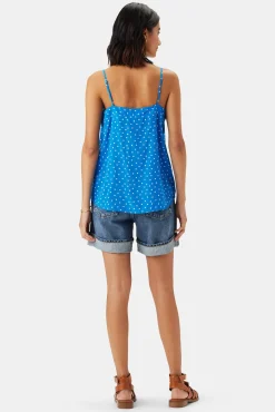 Amour Vert Barlow Washable Silk Tank RivieraDotTurquoise Fashion