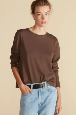 Amour Vert Berkeley Long Sleeve Tee EspressoBrown New