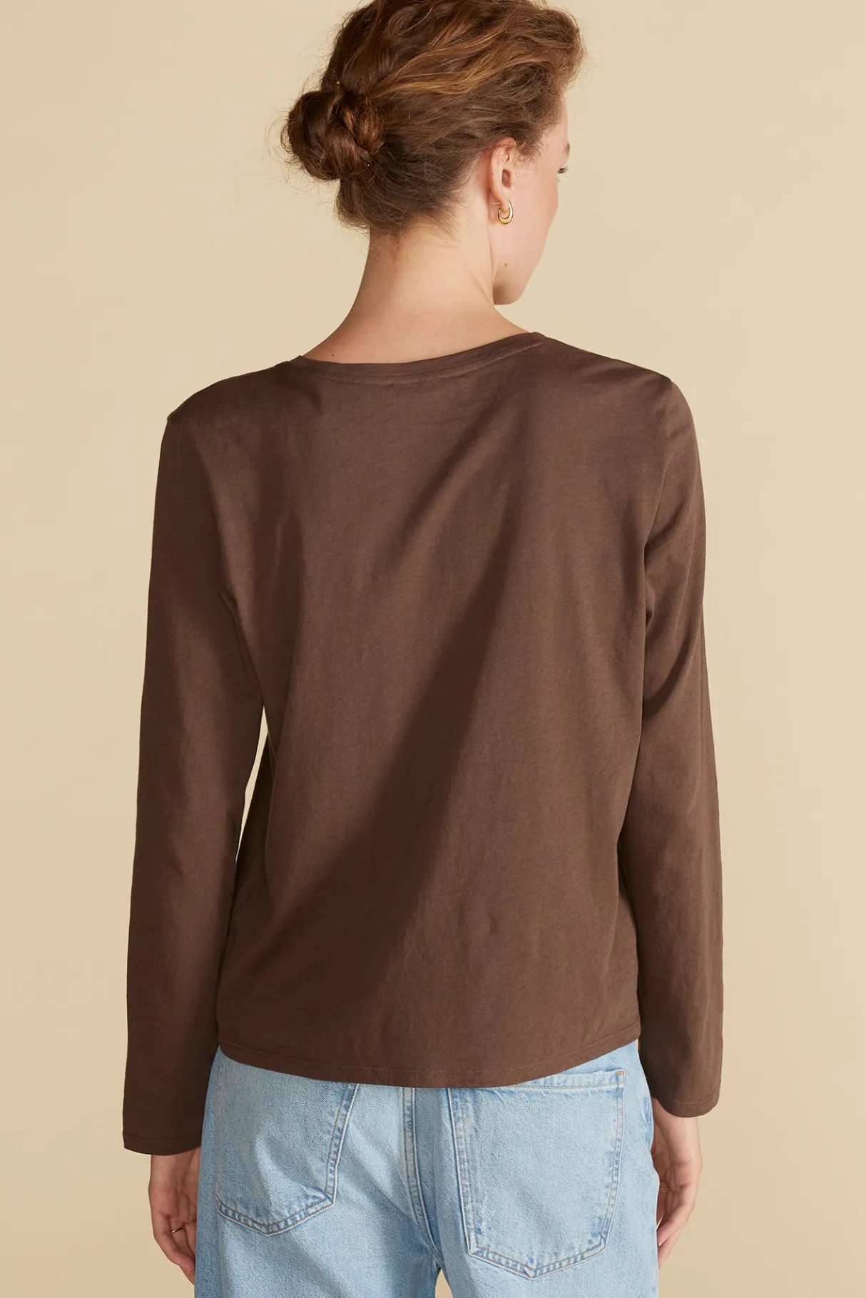 Amour Vert Berkeley Long Sleeve Tee EspressoBrown New