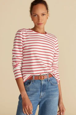 Amour Vert Berkeley Long Sleeve Tee IvoryandRedStripe Discount
