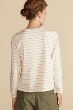 Amour Vert Berkeley Long Sleeve Tee IvoryandBiscottiBeigeStripe Best