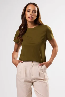 Amour Vert Berkeley Organic Cotton Tee OliveGreen Sale