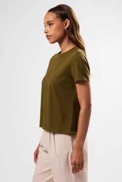 Amour Vert Berkeley Organic Cotton Tee OliveGreen Sale