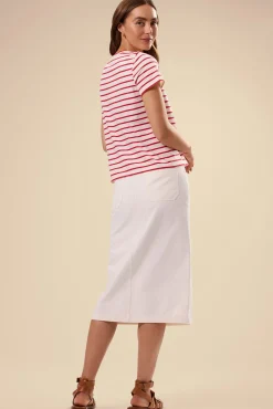 Amour Vert Berkeley Organic Cotton Tee IvoryRedStripe Fashion