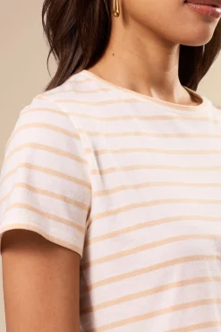 Amour Vert Berkeley Organic Cotton Tee IvoryBiscottiStripe Sale