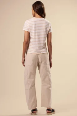 Amour Vert Berkeley Organic Cotton Tee IvoryBiscottiStripe Sale