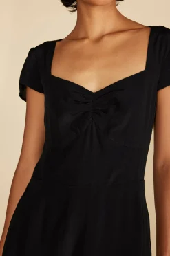 Amour Vert Beryl Crepe Midi Dress Black Discount