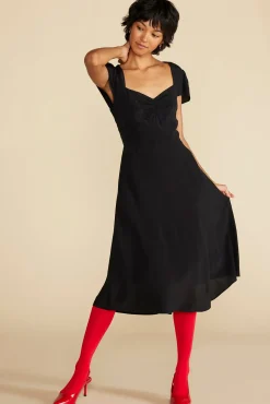 Amour Vert Beryl Crepe Midi Dress Black Discount