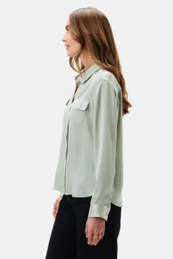 Amour Vert Bixby Pocket Blouse MintGreen Clearance