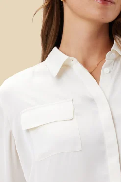 Amour Vert Bixby Pocket Blouse Ivory Discount