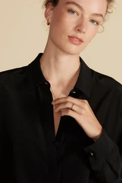 Amour Vert Bixby Washable Silk Blouse Black Discount