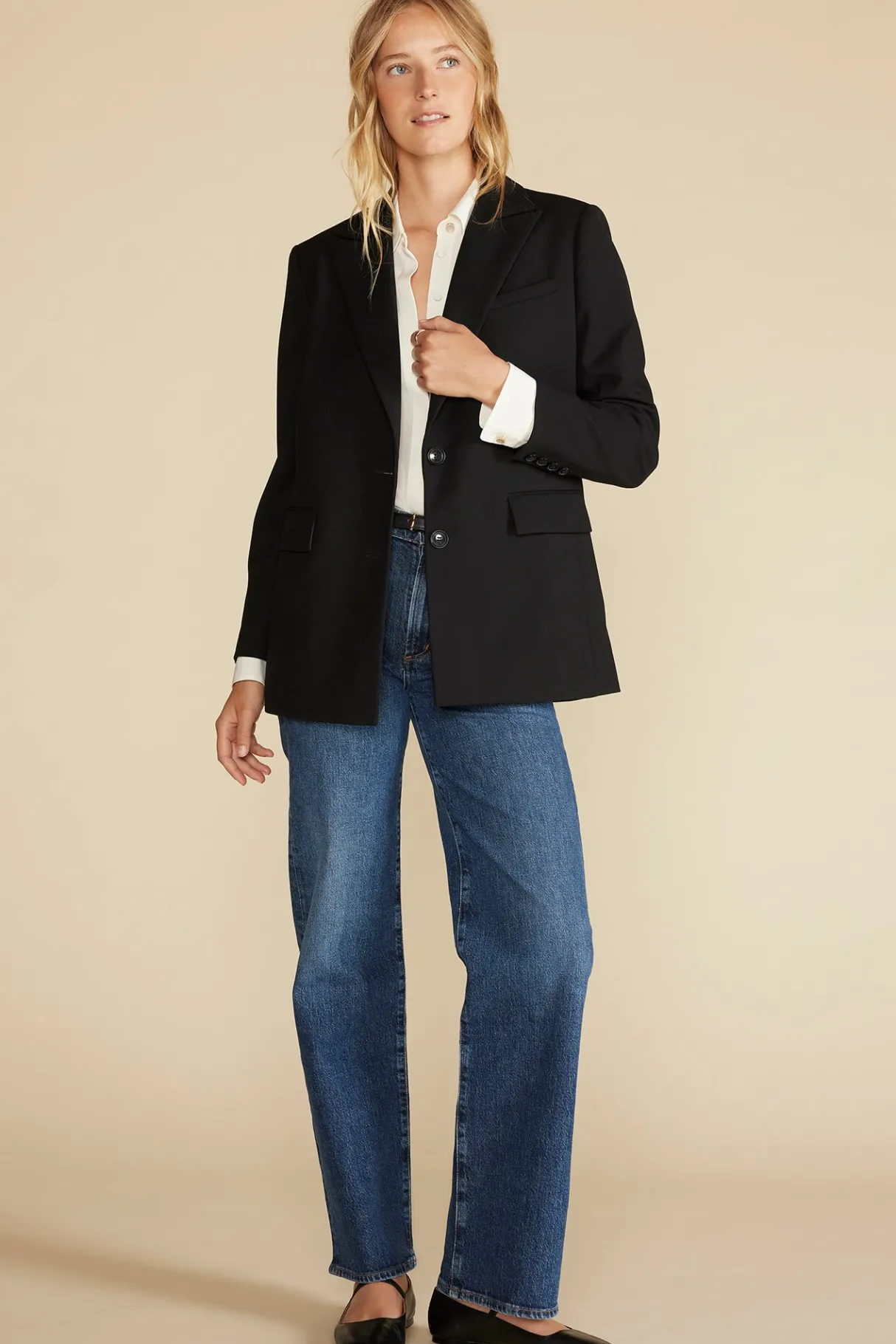 Amour Vert Bixby Washable Silk Blouse Ivory Hot