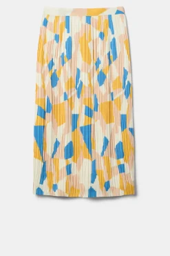 Amour Vert Blaze Pleated Recycled Sateen Skirt SoniaIndigoBlueMulti Best