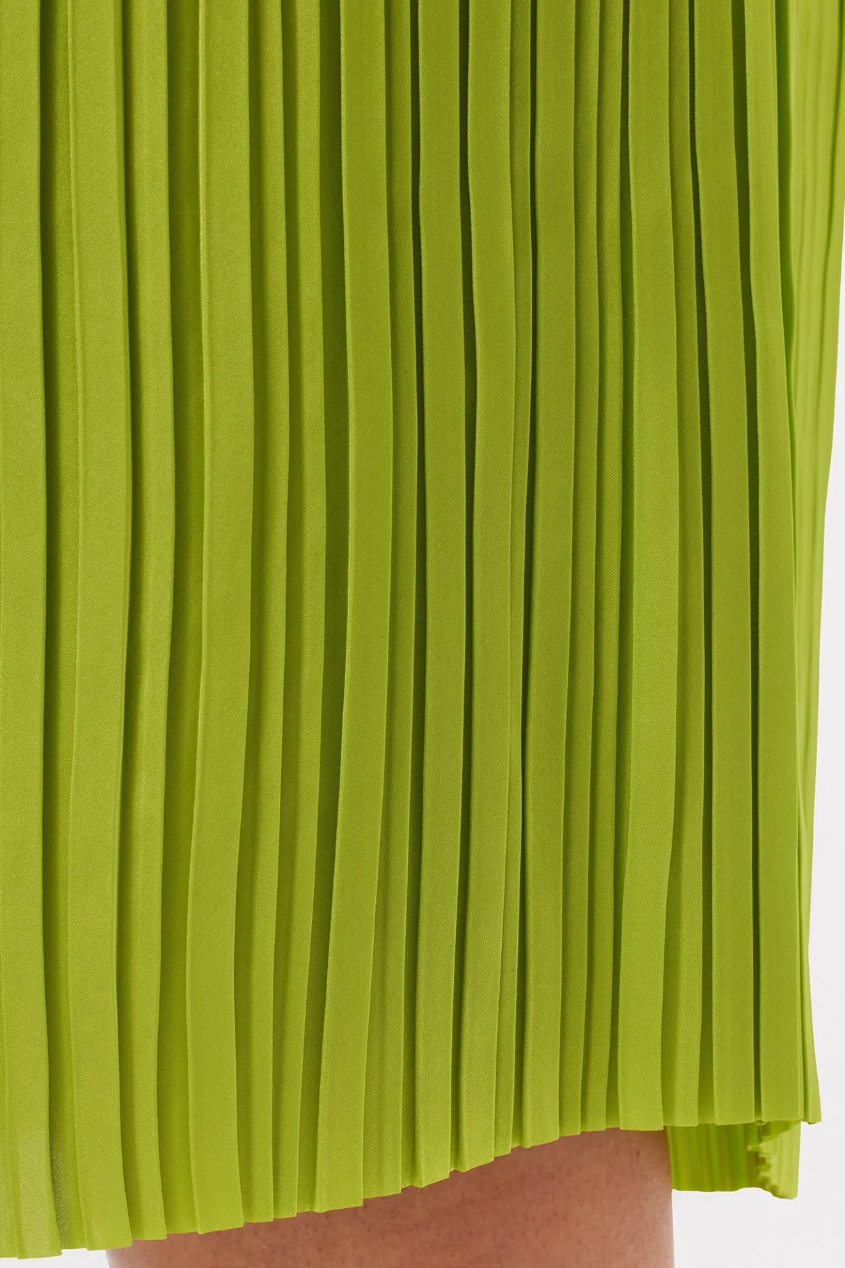 Amour Vert Blaze Pleated Recycled Sateen Skirt LimeGreen Fashion