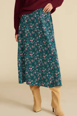 Amour Vert Blaze Washable Silk Skirt ChloeGreenFloralPrint Discount