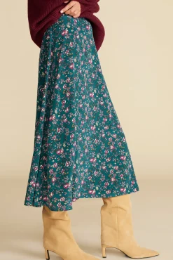 Amour Vert Blaze Washable Silk Skirt ChloeGreenFloralPrint Discount