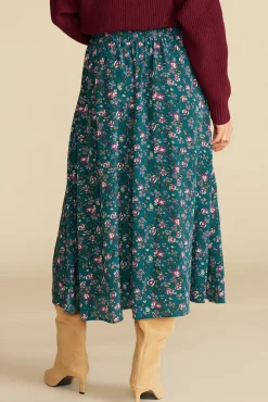 Amour Vert Blaze Washable Silk Skirt ChloeGreenFloralPrint Discount