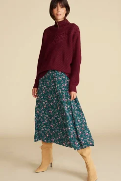 Amour Vert Blaze Washable Silk Skirt ChloeGreenFloralPrint Discount