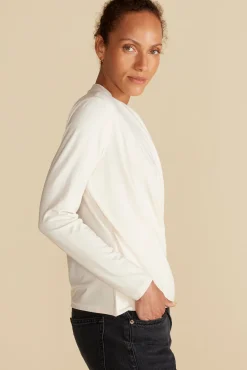 Amour Vert Calais Bamboo Knit Blouse Ivory Sale