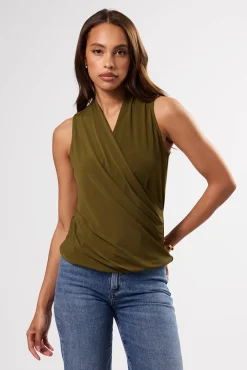 Amour Vert Calais Stretch Knit Tank OliveGreen Sale