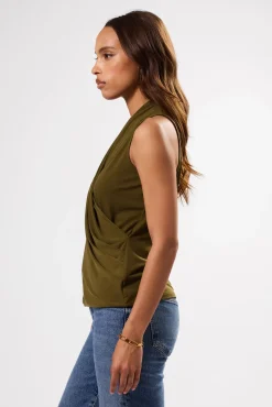 Amour Vert Calais Stretch Knit Tank OliveGreen Sale
