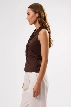 Amour Vert Calais Stretch Knit Tank Espresso Clearance