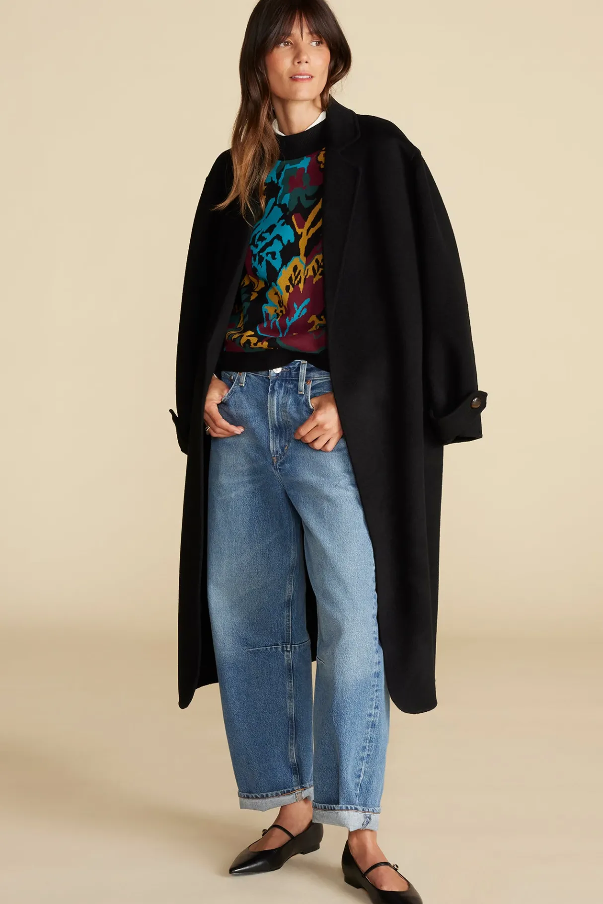 Amour Vert Cecile Cotton Jacquard Sweater Multi Fashion