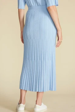 Amour Vert Cerise Knit Midi Skirt SkyBlue Sale