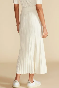 Amour Vert Cerise Knit Midi Skirt Ivory New