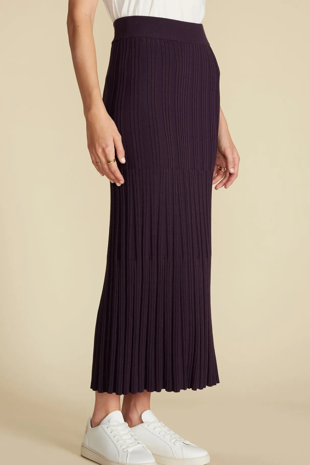 Amour Vert Cerise Knit Midi Skirt PurpleFig Hot