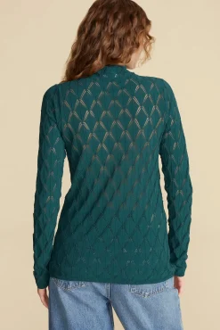 Amour Vert Chaney Diamond Pointelle Top ForestGreen Fashion