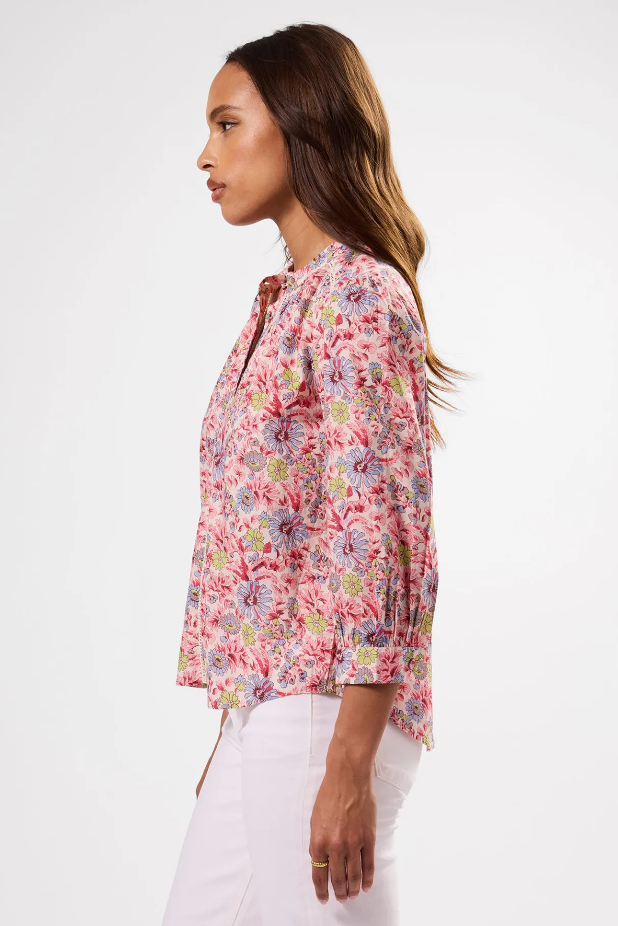 Amour Vert Charlotte Organic Cotton Blouse MarseilleRed Hot