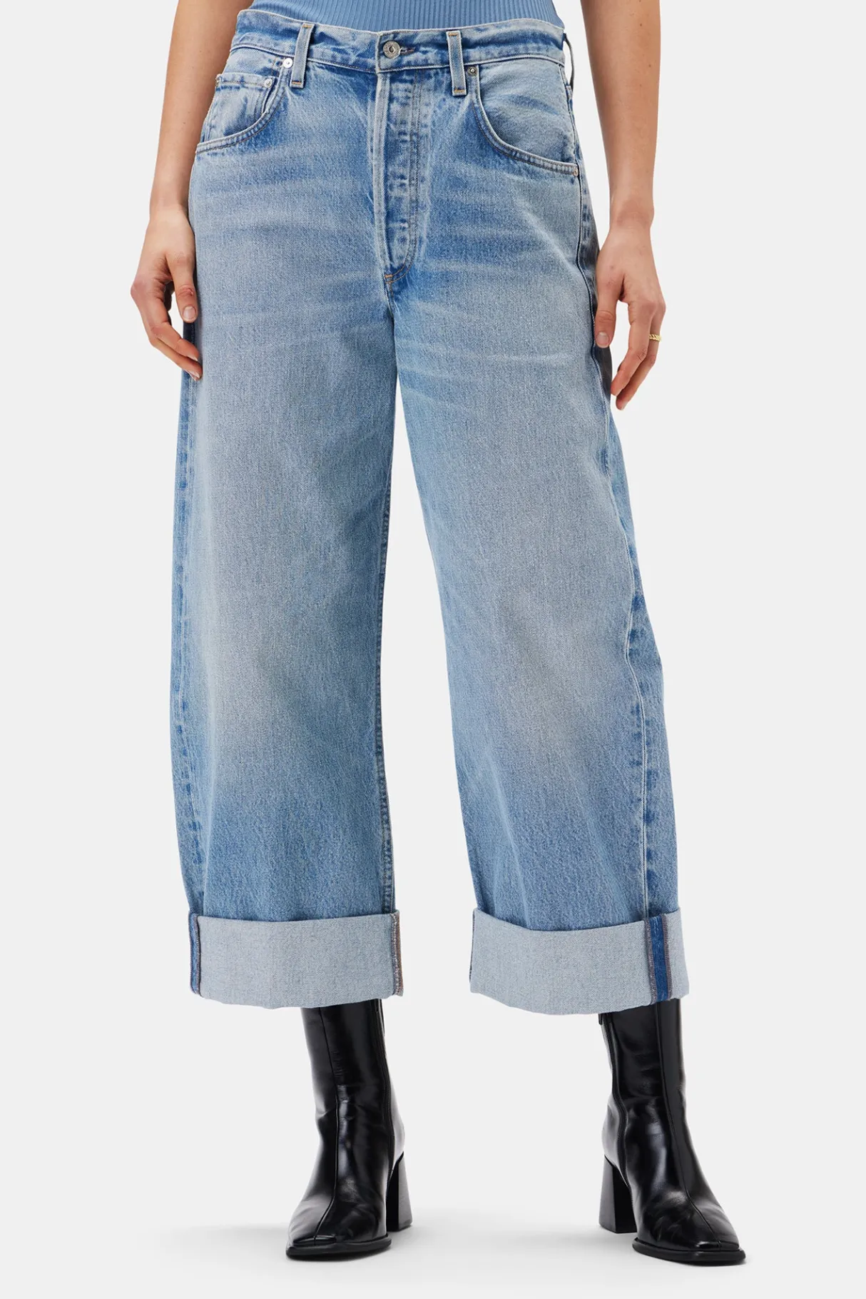 Amour Vert Citizens of Humanity Ayla Baggy Cuffed Crop Jean Gemini Hot