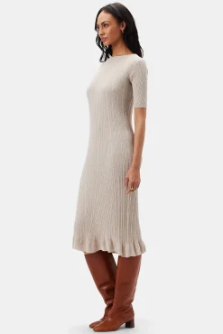 Amour Vert Claire Sweater Dress Oatmeal New