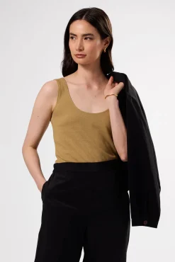 Amour Vert Clarisse Silk Knit Tank Elm Clearance