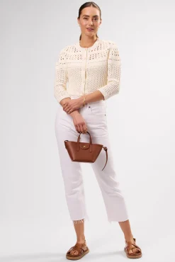 Amour Vert Crochet Cardigan Ivory New