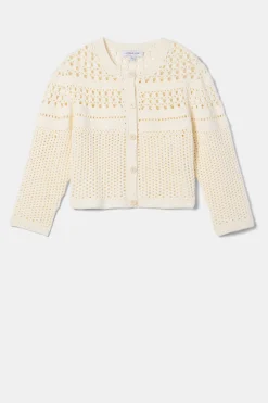 Amour Vert Crochet Cardigan Ivory New