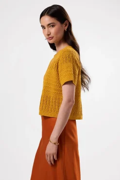 Amour Vert Crochet T Shirt SoleilYellow Sale