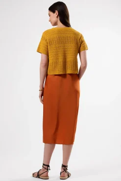 Amour Vert Crochet T Shirt SoleilYellow Sale