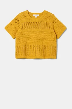 Amour Vert Crochet T Shirt SoleilYellow Sale