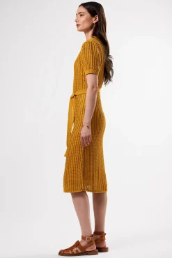 Amour Vert Crochet T Shirt Dress SoleilYellow Hot