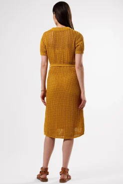 Amour Vert Crochet T Shirt Dress SoleilYellow Hot