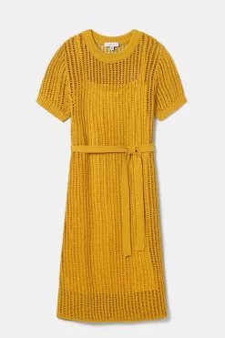 Amour Vert Crochet T Shirt Dress SoleilYellow Hot