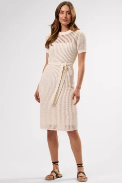 Amour Vert Crochet T Shirt Dress Ivory Discount