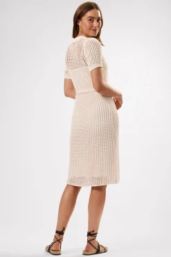 Amour Vert Crochet T Shirt Dress Ivory Discount