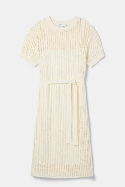 Amour Vert Crochet T Shirt Dress Ivory Discount