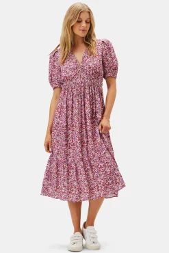 Amour Vert Danielle Viscose Crepe Dress AlessiaMulberry New