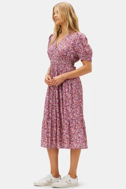 Amour Vert Danielle Viscose Crepe Dress AlessiaMulberry New